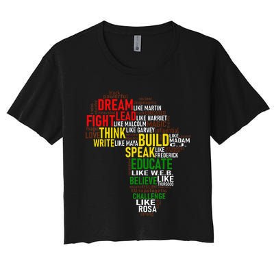 Dream Like Martin Black History Month African Celebration Women's Crop Top Tee