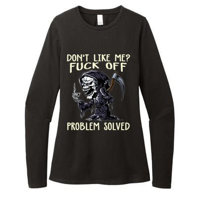 DonT Like Me Fuck Off Problem Solved Womens CVC Long Sleeve Shirt