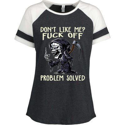 DonT Like Me Fuck Off Problem Solved Enza Ladies Jersey Colorblock Tee