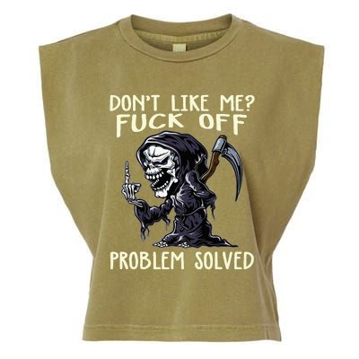 DonT Like Me Fuck Off Problem Solved Garment-Dyed Women's Muscle Tee