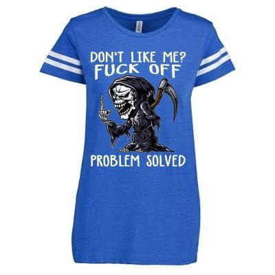 DonT Like Me Fuck Off Problem Solved Enza Ladies Jersey Football T-Shirt