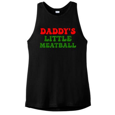 Daddys Little Meatball Funny Italian Dad Joke Ladies PosiCharge Tri-Blend Wicking Tank