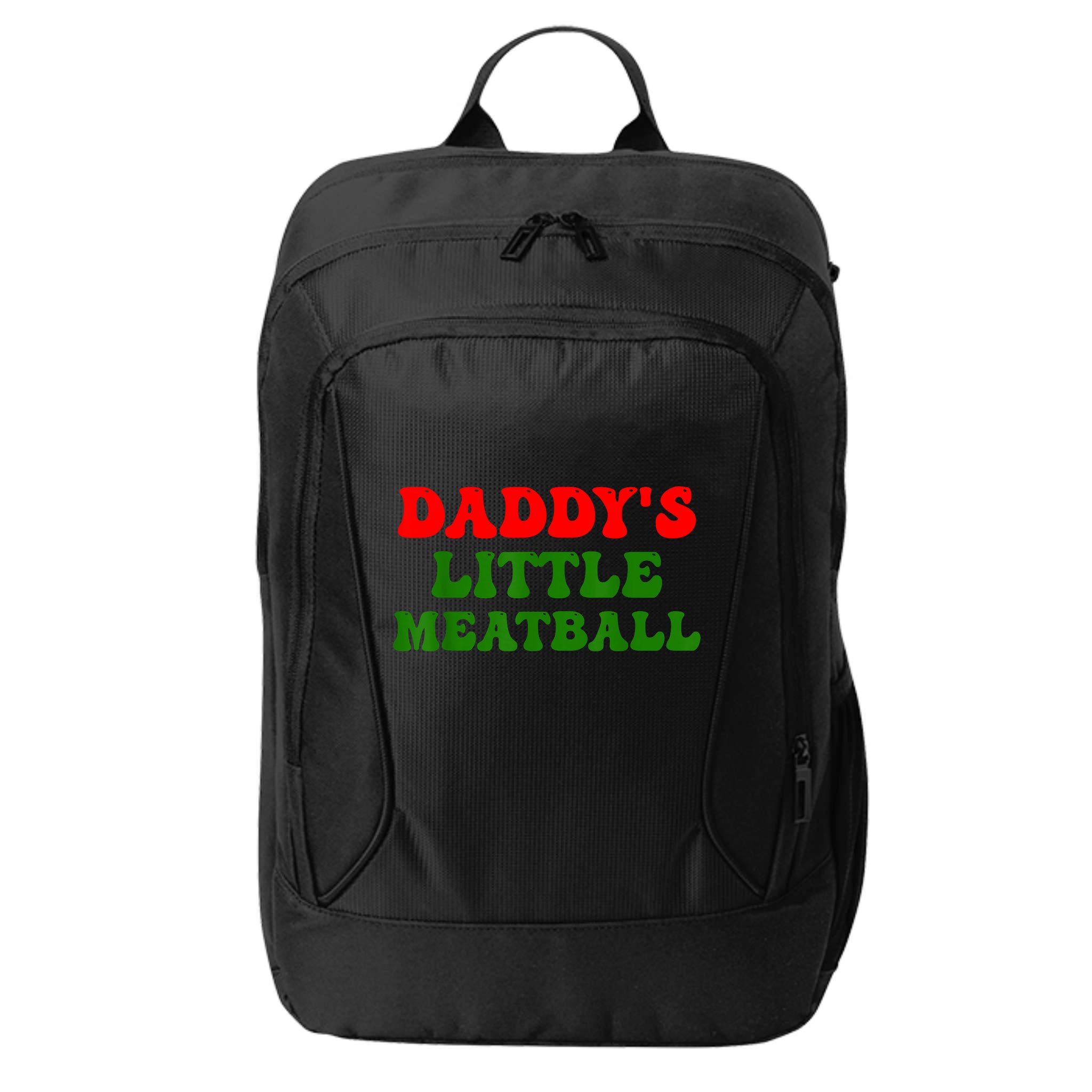Daddys Little Meatball Funny Italian Dad Joke City Backpack