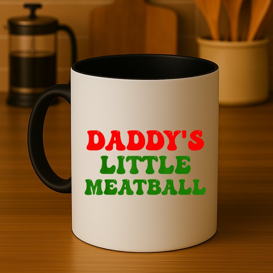 Daddys Little Meatball Funny Italian Dad Joke Mug