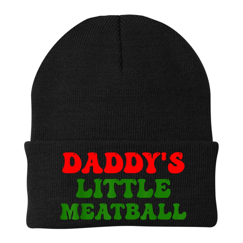 Daddys Little Meatball Funny Italian Dad Joke Beanie