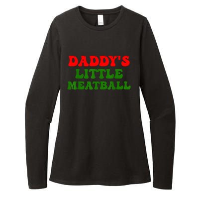 Daddys Little Meatball Funny Italian Dad Joke Womens CVC Long Sleeve Shirt