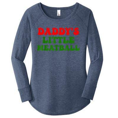 Daddys Little Meatball Funny Italian Dad Joke Women's Perfect Tri Tunic Long Sleeve Shirt