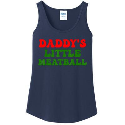 Daddys Little Meatball Funny Italian Dad Joke Ladies Essential Tank