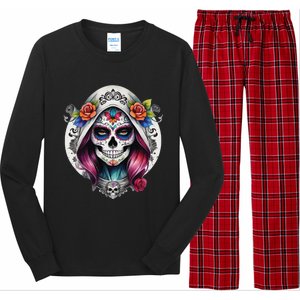 De Los Muertos La Catrina Sugar Skull Women Day Of The Dead Long Sleeve Pajama Set