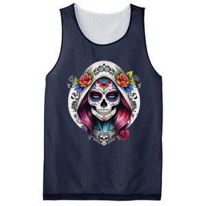 De Los Muertos La Catrina Sugar Skull Women Day Of The Dead Mesh Reversible Basketball Jersey Tank