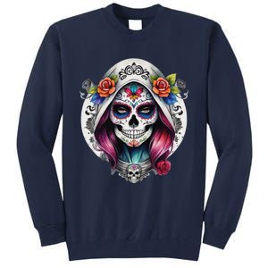 De Los Muertos La Catrina Sugar Skull Women Day Of The Dead Tall Sweatshirt