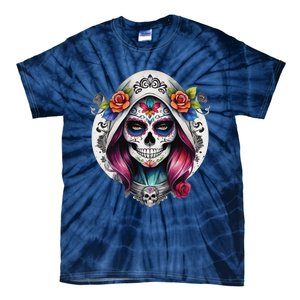 De Los Muertos La Catrina Sugar Skull Women Day Of The Dead Tie-Dye T-Shirt