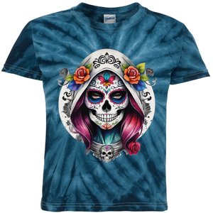 De Los Muertos La Catrina Sugar Skull Women Day Of The Dead Kids Tie-Dye T-Shirt