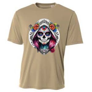 De Los Muertos La Catrina Sugar Skull Women Day Of The Dead Cooling Performance Crew T-Shirt