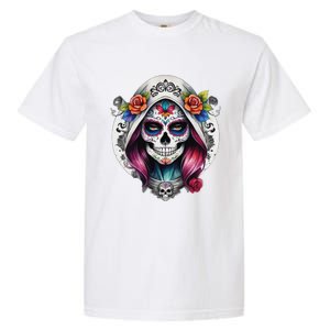 De Los Muertos La Catrina Sugar Skull Women Day Of The Dead Garment-Dyed Heavyweight T-Shirt