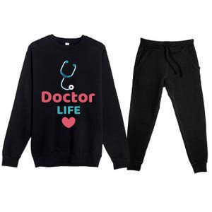 Doctor Life Medical Profession Doctors Design Medicine Gift Premium Crewneck Sweatsuit Set