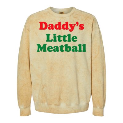 Daddy Little Meatball Italian Funny Colorblast Crewneck Sweatshirt