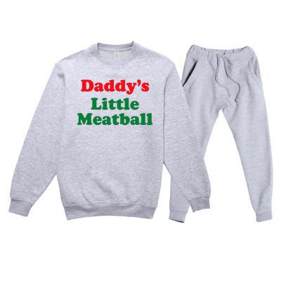 Daddy Little Meatball Italian Funny Premium Crewneck Sweatsuit Set