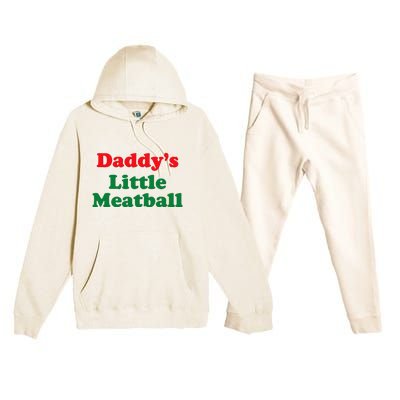 Daddy Little Meatball Italian Funny Premium Hooded Sweatsuit Set