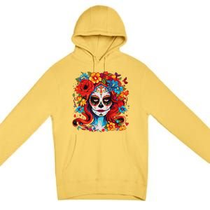 De Los Muertos La Catrina Day Of The Dead Sugar Skull Women Premium Pullover Hoodie