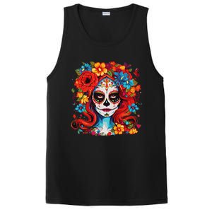 De Los Muertos La Catrina Day Of The Dead Sugar Skull Women PosiCharge Competitor Tank