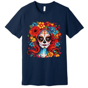 De Los Muertos La Catrina Day Of The Dead Sugar Skull Women Premium T-Shirt