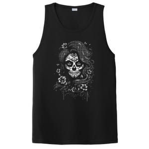 De Los Muertos La Catrina Day Of The Dead Sugar Skull Women PosiCharge Competitor Tank