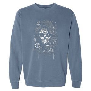 De Los Muertos La Catrina Day Of The Dead Sugar Skull Women Garment-Dyed Sweatshirt