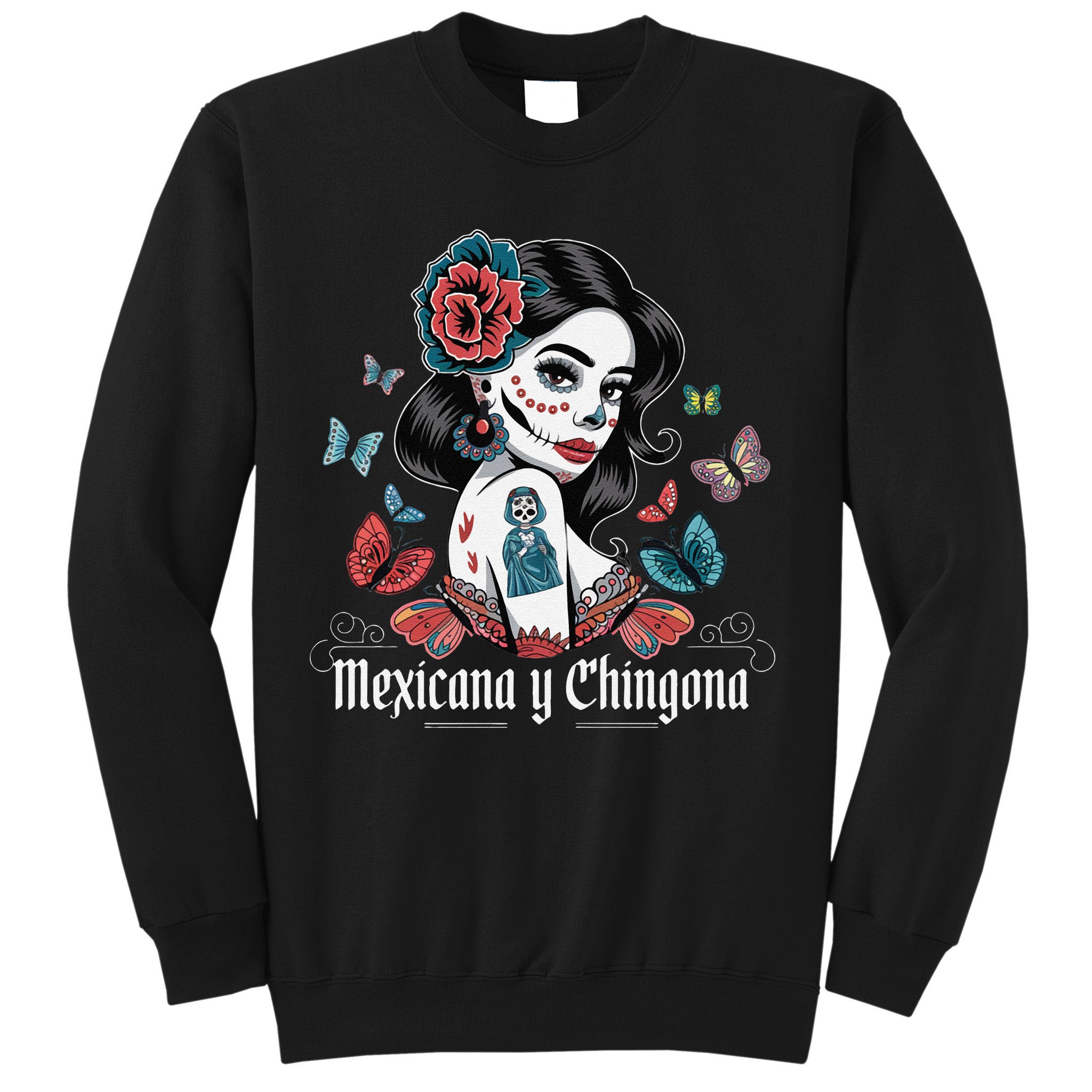 De Los Muertos La Catrina Day Of The Dead Sugar Skull Women Sweatshirt