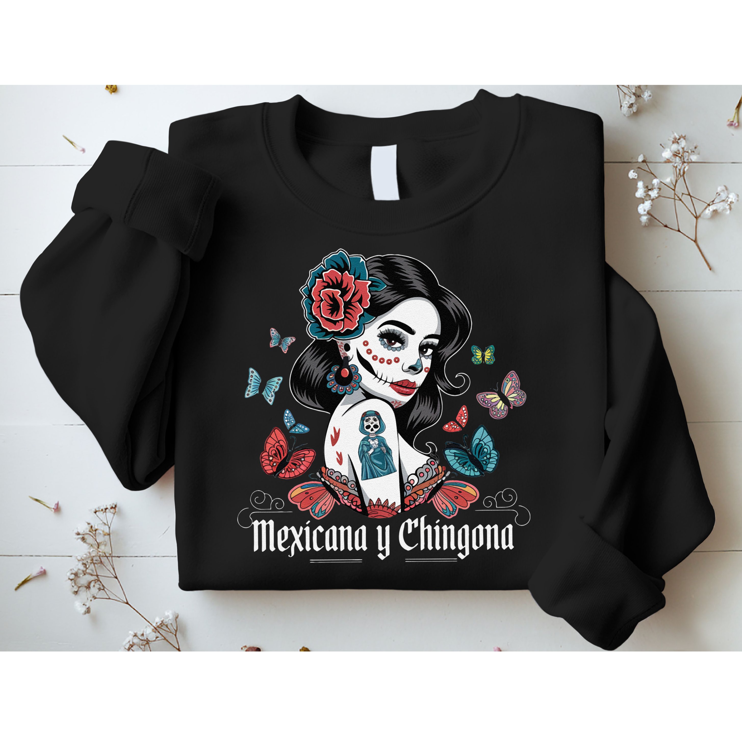 De Los Muertos La Catrina Day Of The Dead Sugar Skull Women Sweatshirt