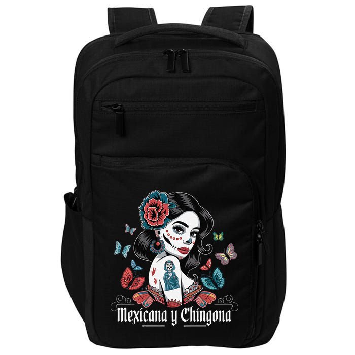 De Los Muertos La Catrina Day Of The Dead Sugar Skull Women Impact Tech Backpack