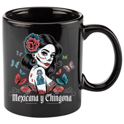 De Los Muertos La Catrina Day Of The Dead Sugar Skull Women 11oz C Handle Ceramic Mug