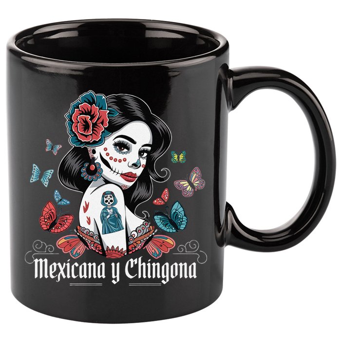 De Los Muertos La Catrina Day Of The Dead Sugar Skull Women 11oz C Handle Ceramic Mug