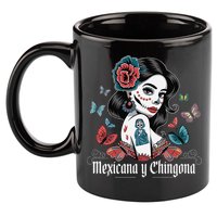 De Los Muertos La Catrina Day Of The Dead Sugar Skull Women 11oz C Handle Ceramic Mug