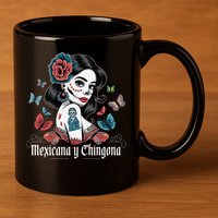 De Los Muertos La Catrina Day Of The Dead Sugar Skull Women 11oz C Handle Ceramic Mug