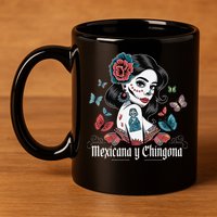 De Los Muertos La Catrina Day Of The Dead Sugar Skull Women 11oz C Handle Ceramic Mug