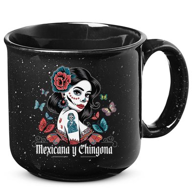 De Los Muertos La Catrina Day Of The Dead Sugar Skull Women 15oz Campfire Ceramic Mug