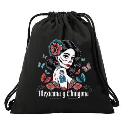 De Los Muertos La Catrina Day Of The Dead Sugar Skull Women Drawstring Bag