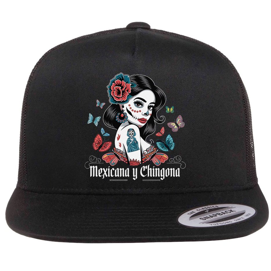 De Los Muertos La Catrina Day Of The Dead Sugar Skull Women Flat Bill Trucker Hat