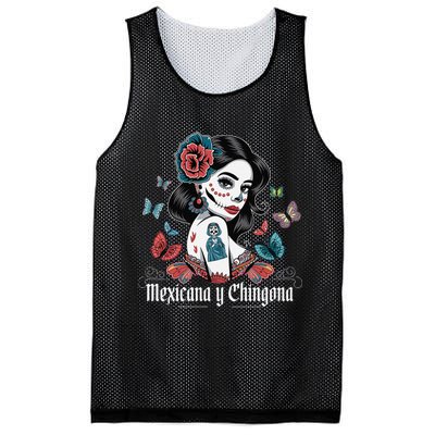 De Los Muertos La Catrina Day Of The Dead Sugar Skull Women Mesh Reversible Basketball Jersey Tank