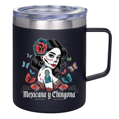 De Los Muertos La Catrina Day Of The Dead Sugar Skull Women 12oz Stainless Steel Coffee Mug