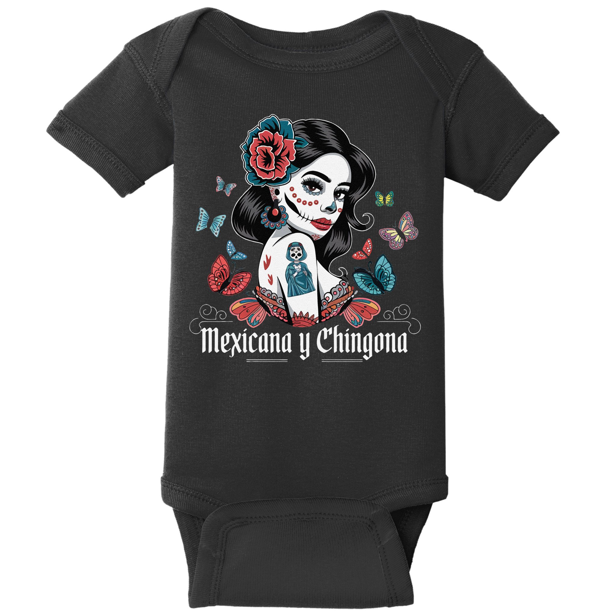 De Los Muertos La Catrina Day Of The Dead Sugar Skull Women Baby Bodysuit