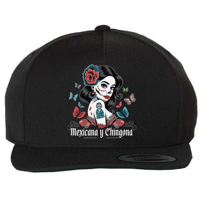 De Los Muertos La Catrina Day Of The Dead Sugar Skull Women Wool Snapback Cap