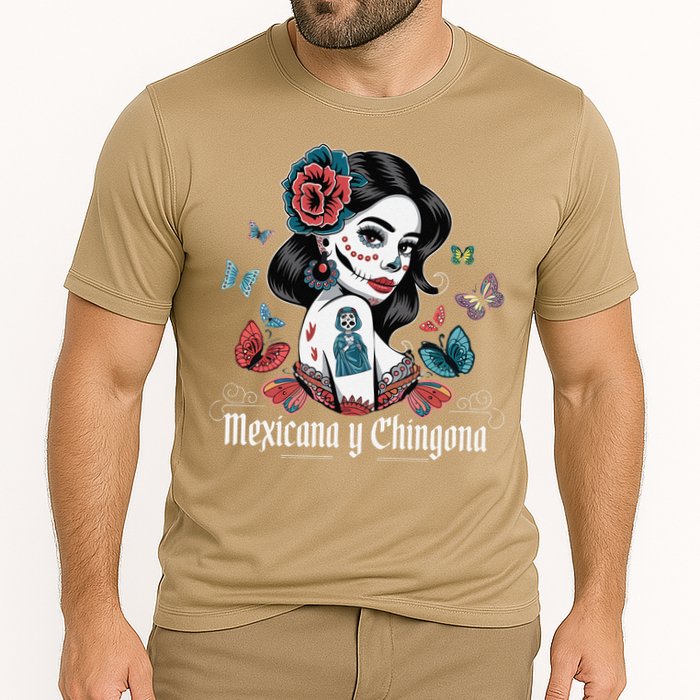 De Los Muertos La Catrina Day Of The Dead Sugar Skull Women Cooling Performance Crew T-Shirt