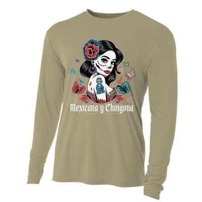 De Los Muertos La Catrina Day Of The Dead Sugar Skull Women Cooling Performance Long Sleeve Crew