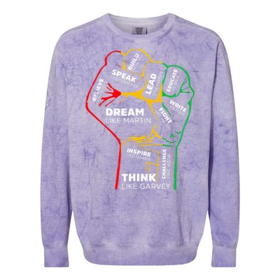 Dream Like Martin Lead Like Harriet Black History Month Colorblast Crewneck Sweatshirt