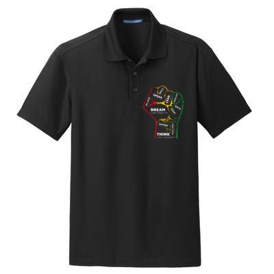 Dream Like Martin Lead Like Harriet Black History Month Dry Zone Grid Polo