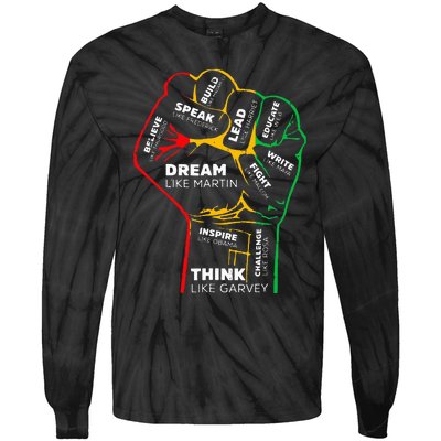 Dream Like Martin Lead Like Harriet Black History Month Tie-Dye Long Sleeve Shirt