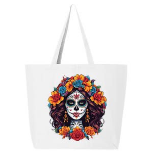 De Los Muertos La Catrina Day Of The Dead Flural Sugar Skull Gift 25L Jumbo Tote