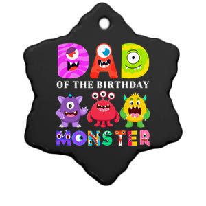 Dad Little Monster 1st Birthday Party Family Monster Ceramic Star Ornament